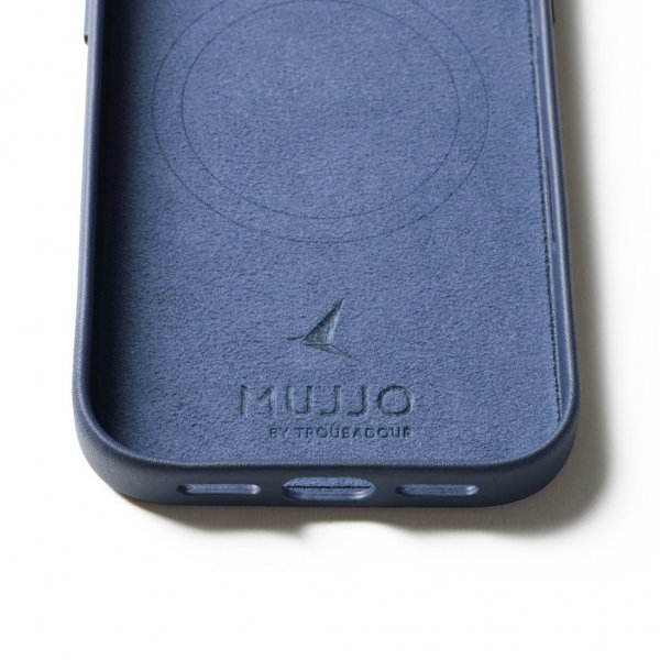 Mujjo iPhone 17 Pro Cover Full Lædercover MagSafe Monaco Blue