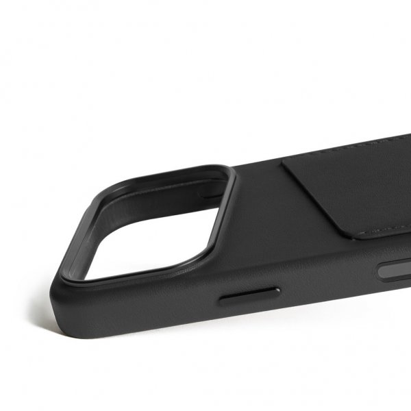 Mujjo iPhone 17 Pro Cover Full Leather Wallet Case MagSafe Sort