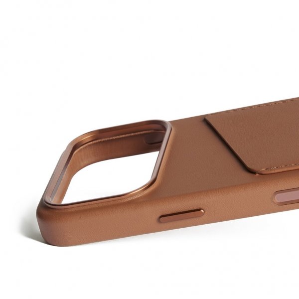Mujjo iPhone 17 Pro Cover Full Leather Wallet Case MagSafe Tan