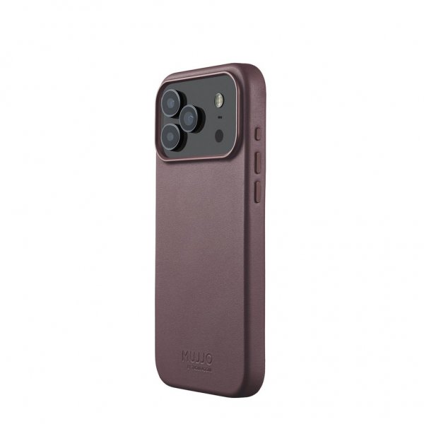 Mujjo iPhone 17 Pro Max Cover Full Leather Case MagSafe Bronze Red