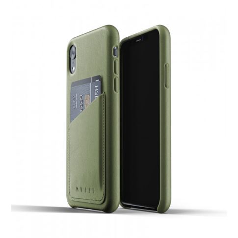 Mujjo iPhone Xr Cover Full Læder Pung Oliven