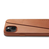 Mujjo iPhone 14 Plus Cover Full Leather Wallet Case Monaco Blue