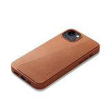 Mujjo iPhone 14 Plus Cover i fuldlæder med kortholder Tan