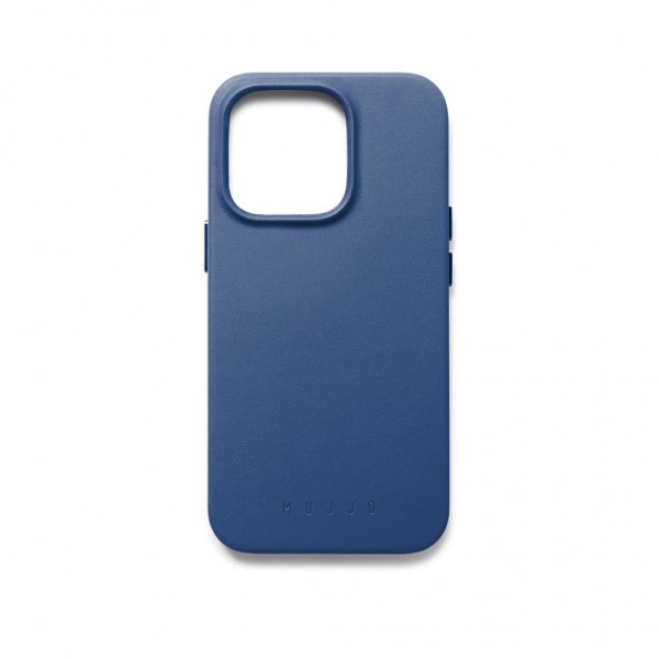 Mujjo iPhone 14 Pro Cover Full Leather Case MagSafe Monaco Blue