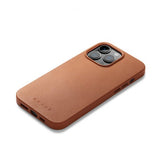 Mujjo iPhone 14 Pro Max Cover Full Leather Case MagSafe Monaco Blue