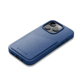 Mujjo iPhone 14 Pro Cover Fuld Læderpung Monaco Blå