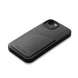 Mujjo iPhone 14 Cover Full Leather Wallet Case Monaco Blue