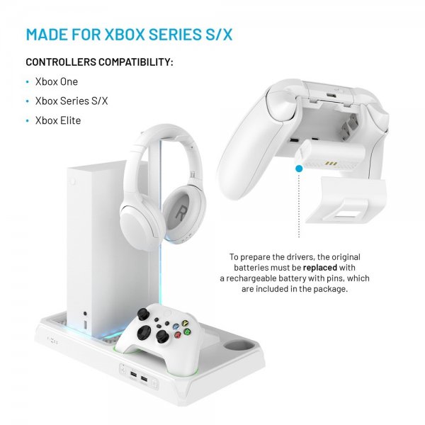 Fast Multifunktionel Dockingstation til Xbox Series X/Series S Hvid