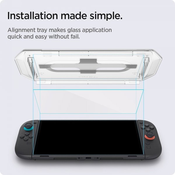 Spigen Nintendo Switch 2 Skærmbeskyttelse GLAS.tR EZ Fit 2-pak