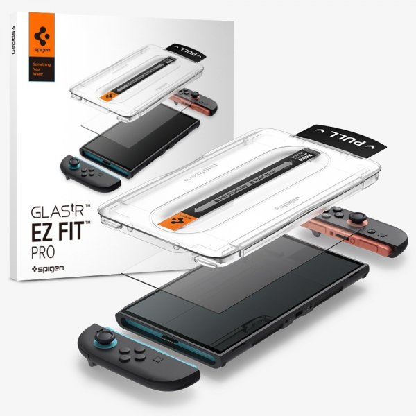 Spigen Nintendo Switch 2 Skærmbeskyttelse GLAS.tR EZ Fit Pro 2-pak