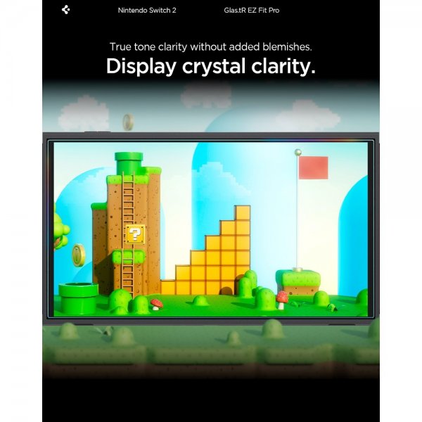 Spigen Nintendo Switch 2 Skærmbeskyttelse GLAS.tR EZ Fit Pro 2-pak