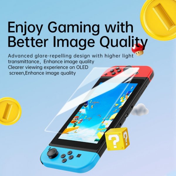 Baseus Nintendo Switch Glas skærmbeskytter med installationsramme 2-pak