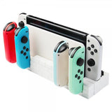 Nintendo Switch Opladningsdock til Joy-Cons med Spilopbevaring Hvid