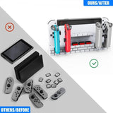 Nintendo Switch Opladningsdock til Joy-Cons med Spilopbevaring Hvid