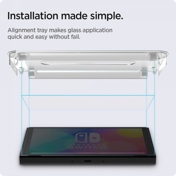 Spigen Nintendo Switch OLED Skærmbeskytter GLAS.tR EZ Fit 2-pak