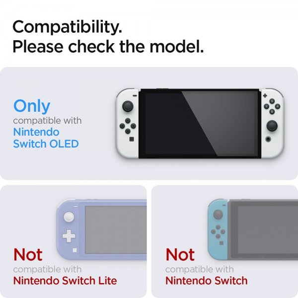 Spigen Nintendo Switch OLED Skærmbeskytter GLAS.tR EZ Fit 2-pak