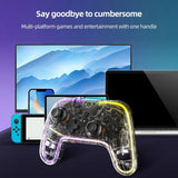 Aolion Nintendo Switch Spilcontroller Gennemsigtig RGB
