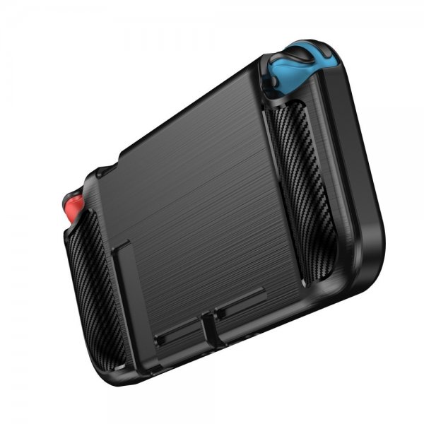 Nintendo Switch skal børstet kulfibertekstur sort