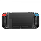 Nintendo Switch skal børstet kulfibertekstur sort