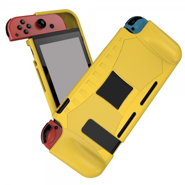 Nintendo Switch Skal Kulfibermønster Gul