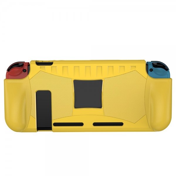 Nintendo Switch Skal Kulfibermønster Gul