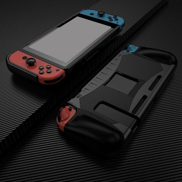 Nintendo Switch-cover kulfibermønster sort