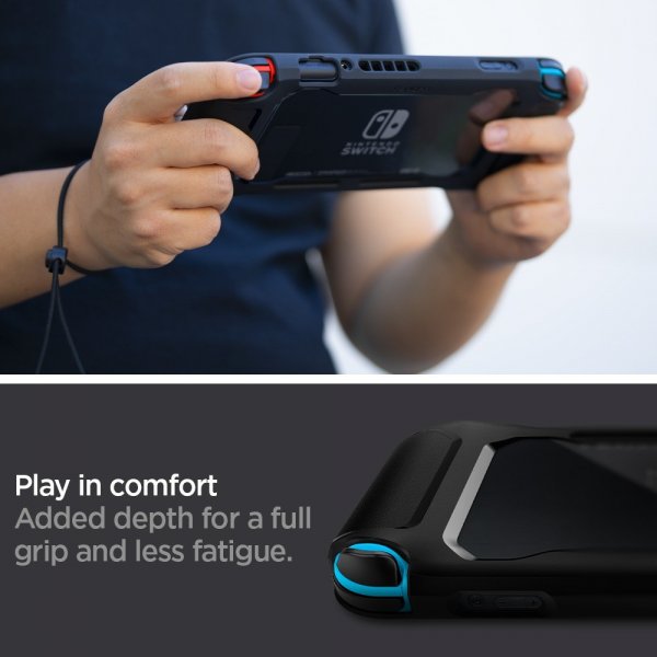 Spigen Nintendo Switch Etui Rugged Armor Mat Sort