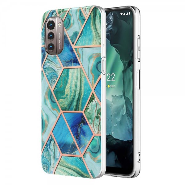 Nokia G11/G21 Cover Marmormønster Grøn