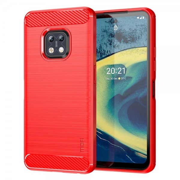 Mofi Nokia XR20 Cover Børstet Kulfibertekstur Rød