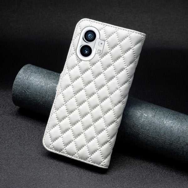 Nothing Phone (1) Cover Diamantmønster Hvid