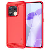 Mofi OnePlus 10 Pro Cover Børstet Kulfibertekstur Rød