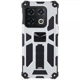 OnePlus 10 Pro Cover med Metalplade Standerfunktion Sølv