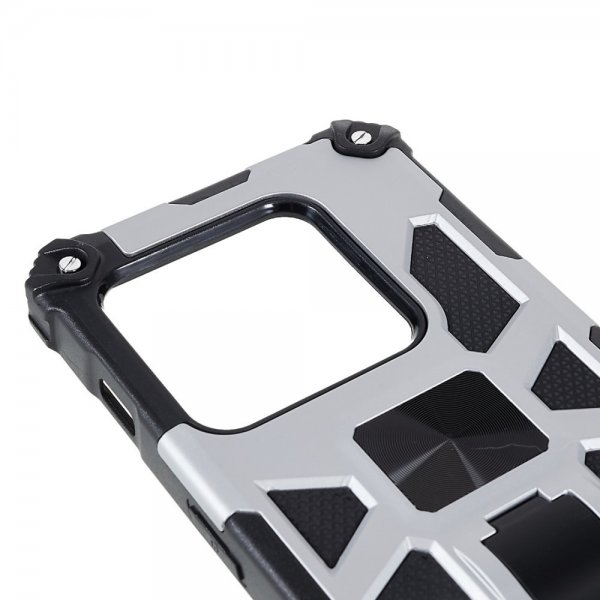 OnePlus 10 Pro Cover med Metalplade Standerfunktion Sølv