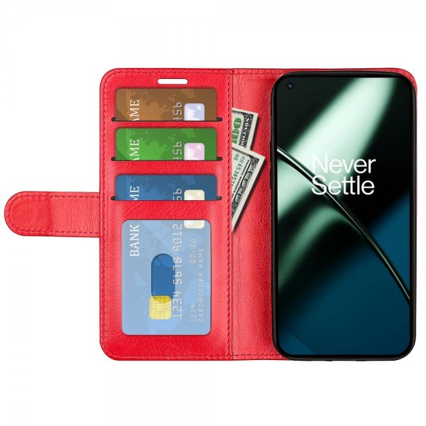 OnePlus 11 Cover Lædertekstur Rød