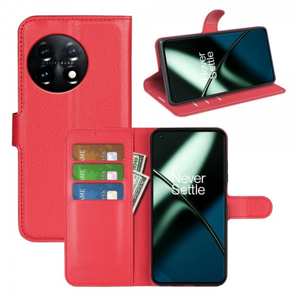 OnePlus 11 Cover Litchi Rød