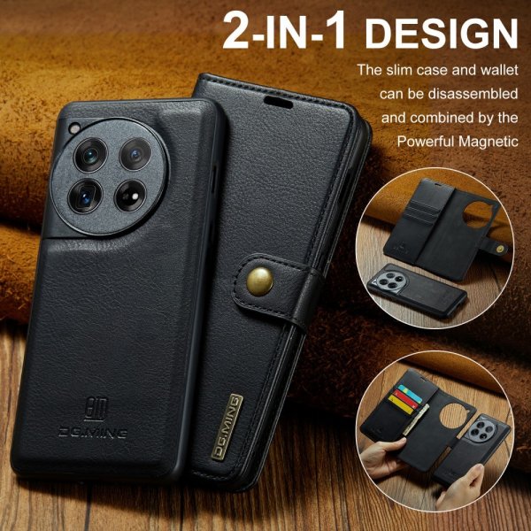 Dg.Ming OnePlus 12 Cover med Aftageligt Cover Sort