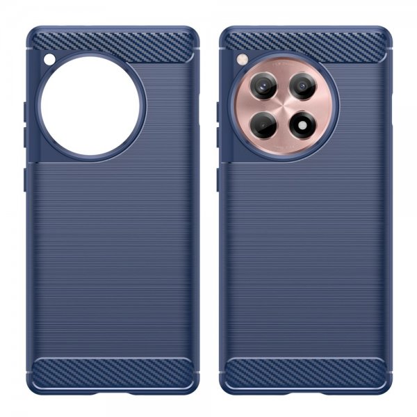 OnePlus 12R Cover Børstet Kulfibertekstur Blå