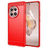 Mofi OnePlus 12R Cover Børstet Kulfibertekstur Rød