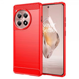 OnePlus 12R Cover Børstet Kulfibertekstur Rød