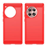 OnePlus 12R Cover Børstet Kulfibertekstur Rød
