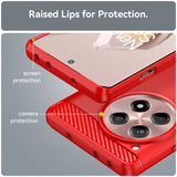 OnePlus 12R Cover Børstet Kulfibertekstur Rød