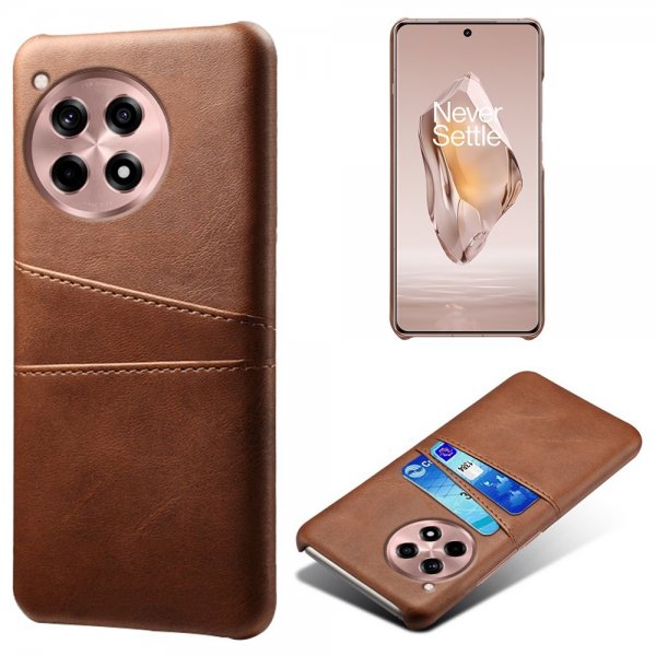 OnePlus 12R Cover med to kortlommer Mørkebrun