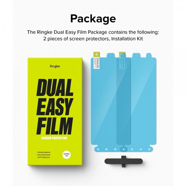 Ringke OnePlus 12R Skærmbeskyttelse Dual Easy Film 2-pak