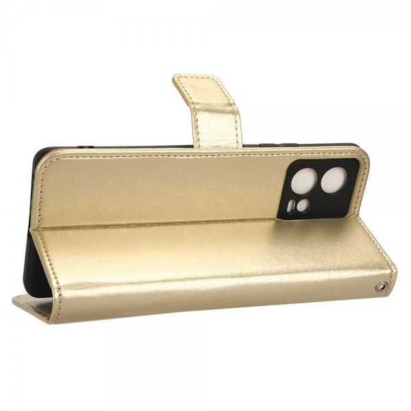 Motorola Edge 30 Fusion Cover Lædertekstur Guld