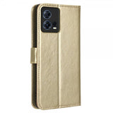 Motorola Edge 30 Fusion Cover Lædertekstur Guld