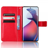 Motorola Edge 30 Fusion Cover Lædertekstur Rød