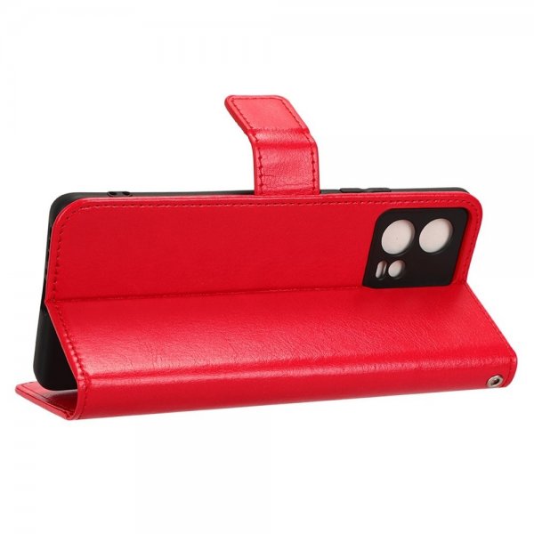 Motorola Edge 30 Fusion Cover Lædertekstur Rød