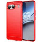 OnePlus Nord 4 Cover Børstet Kulfibertekstur Rød