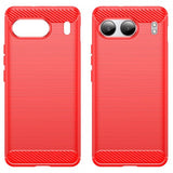 OnePlus Nord 4 Cover Børstet Kulfibertekstur Rød