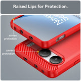 OnePlus Nord 4 Cover Børstet Kulfibertekstur Rød